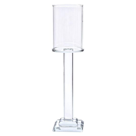 Подсвечник стеклянный на ножке 6.5×26 см подсвечник бокал декоративный прозрачный HP-4-42L | Зображення 2