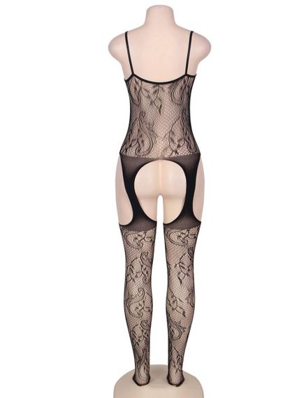 Бодістокінг ажурний з імітацією панчох Star Night чорний XS-M sexstyle | Зображення 6