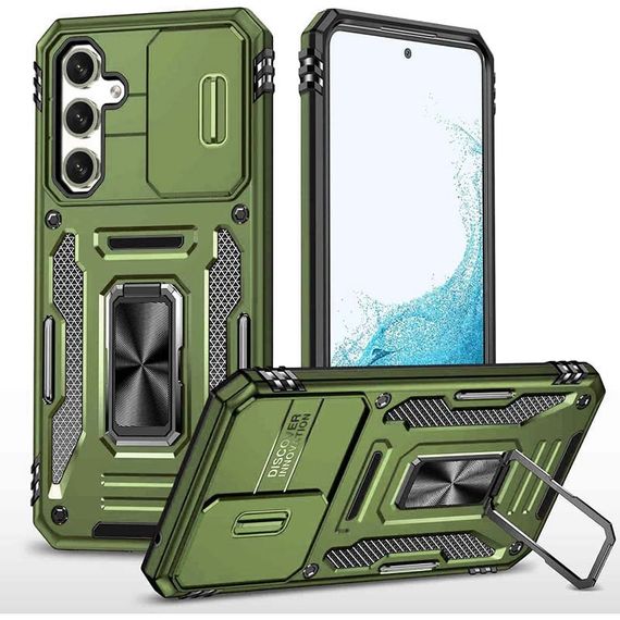Ударостійкий чохол Camshield Army Ring для Samsung Galaxy S22+ Оливковий / Army Green