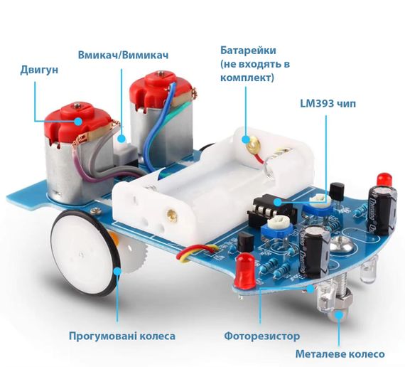 Навчальний набір для самостійного складання та паяння D2-5 Smart Car Kit | Зображення 2
