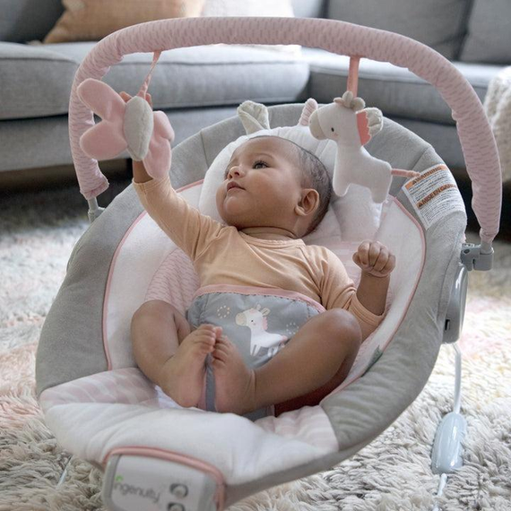 Детский шезлонг-качели 2 в 1 Ingenuity Flora the Unicorn