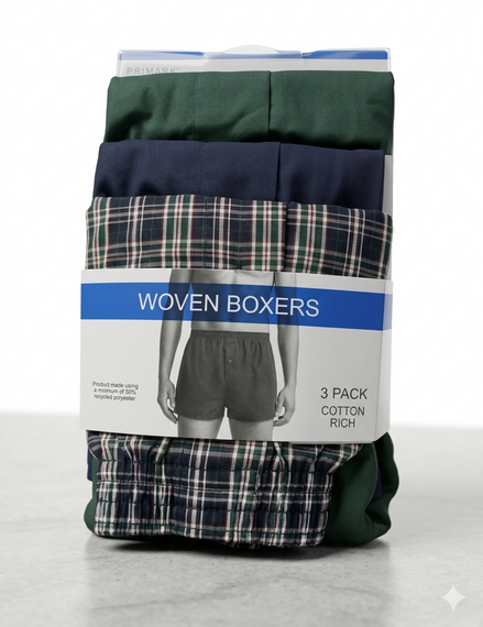 Набір чоловічих трусів сімейних-боксерів PRIMARK LIMITED 3 шт в наборі M | Зображення 1