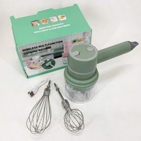 Ручний бездротовий міксер-подрібнювач 2 в 1. Колір: зелений TO-15