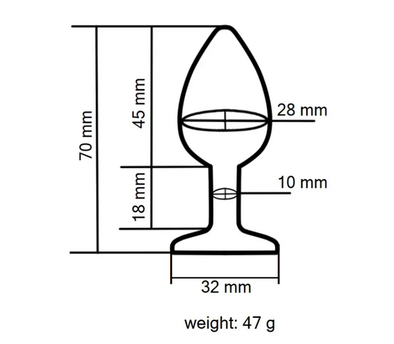 Анальна пробка із кристалом EGZO - Silver Round Plug Black size S Sex Aura | Зображення 3