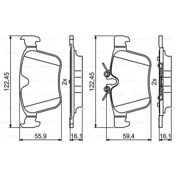 Тормозные колодки Bosch дисковые задние LAND ROVER/JAGUAR Range Rover/Discovery/XE/X 0986494819 | Зображення 1