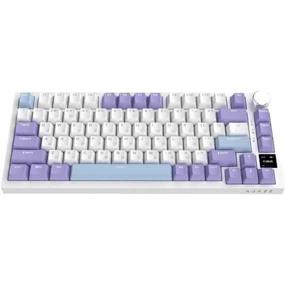 Клавіатура бездротова Ajazz Pro Flying Fish Switch Purple AK820PRO-FF-PWB біла з фіолетовим | Зображення 3