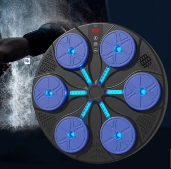 Тренажер для боксу музичний з підсвічуванням та Bluetooth чорний | Зображення 1