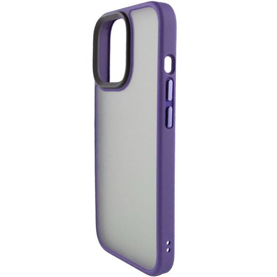 TPU+PC чехол Metal Buttons для Apple iPhone 12 Pro / 12 (6.1") Темно-Фиолетовый | Зображення 1