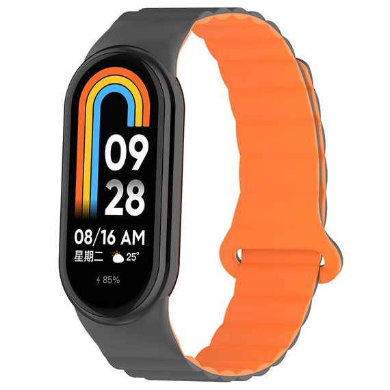 Ремінець Dual-color Magnetic для Xiaomi Mi Band 9/8 Gray / Orange