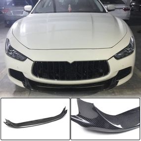 Накладка на передній бампер Lip V2 (для Base/S/S Q4 2013-2017, Карбон) для Maserati Ghibli рр