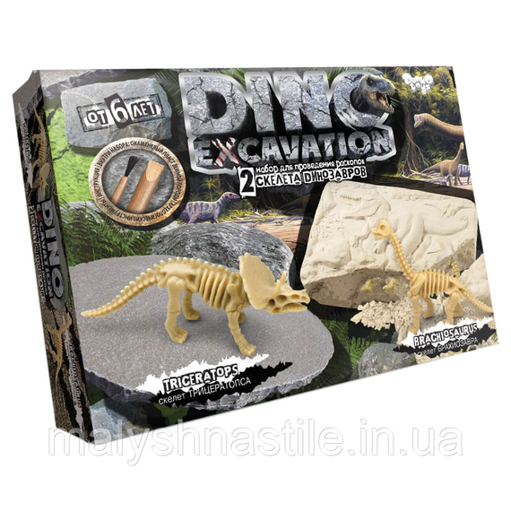 Детский набор для проведения раскопок динозавров DEX-01 DINO EXCAVATION  Трицератопс