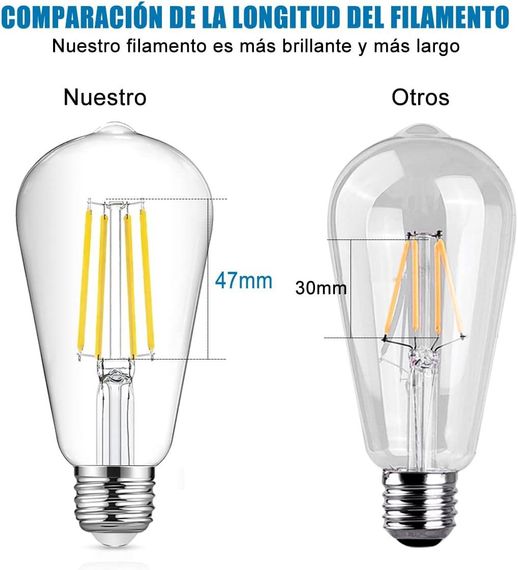 Світлодіодна лампа розжарювання EXTRASTAR ST64 E27, холодне світло 6500 K, 8 Вт, вінтажна лампа в стилі ретро 95 | Зображення 1