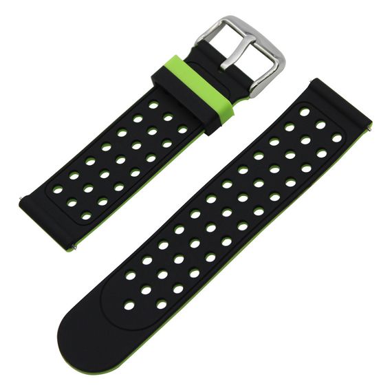 Подвійний ремінець з перфорацією для годинника Samsung Gear S3 Classic SM-R770 / Frontier RM-760 Black&Green | Зображення 3