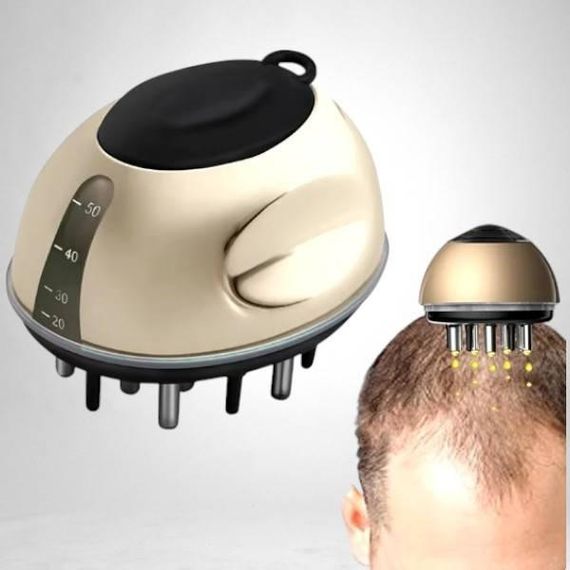 Вібромасажер антистрес для голови та тіла з ємністю для олії Liquid Guide Comb Золотий