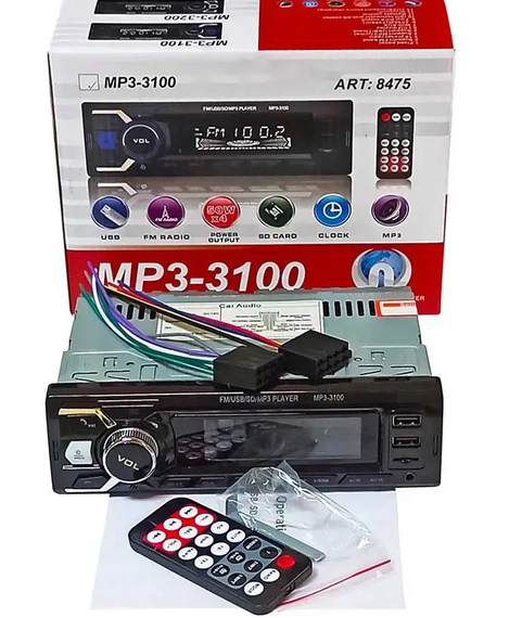 Автомагнитола 3100 Bluetooth+2xUSB+microSD+AUX 4x50W