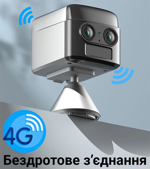 Беспроводная 4G мини камера видеонаблюдения Camsoy S70G, с двойной линзой и датчиком движения, 3 Мп, 1080P, iOS/Android | Зображення 4
