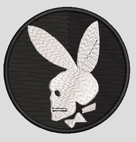 Шеврон Playboy (череп білий)