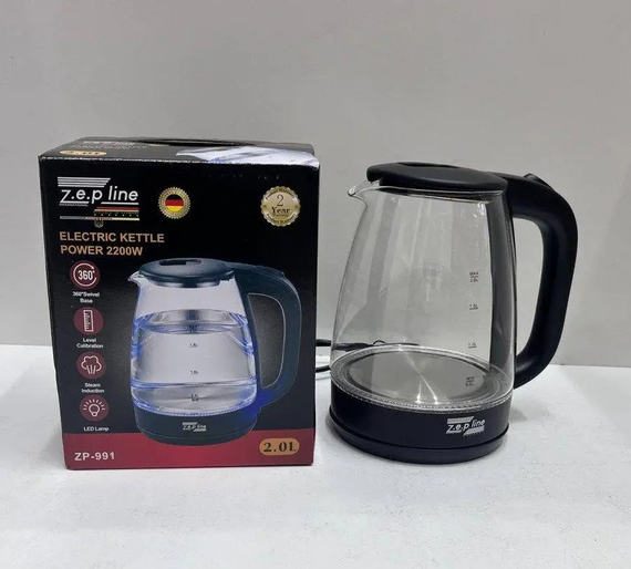 Скляний електрочайник із підсвіткою Zepline ZP-991 2.0Л | Зображення 1