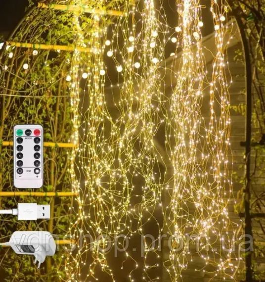 Гирлянда Смарт Конский хвост Bluetooth 30 нитей по 2м с пультом