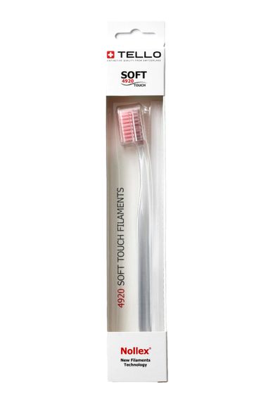 Зубна щітка Tello 4920 Soft White, d 0.12mm, пудровий