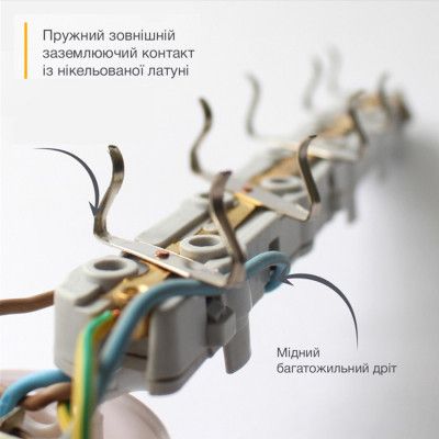 Сетевой удлинитель Electrum C-ES-1792 2.0m 5 роз, white (C-ES-1792) | Зображення 3