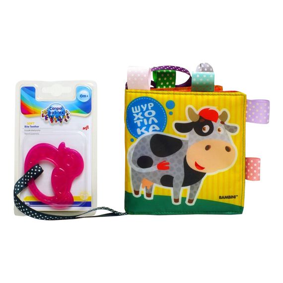 Мягкая книжка-шуршалка "Коровка" Книжковий хмарочос 403754 с прорезывателем | Зображення 2