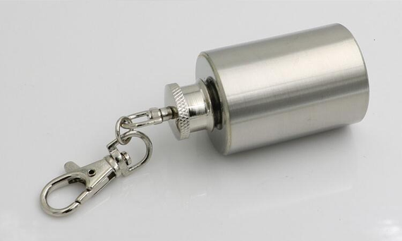Кишенькова міні фляга з карабіном 30 мл (1 oz) Сріблястий (sv1196) | Зображення 4