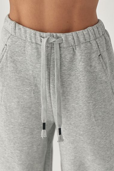 Теплі спортивні штани вільного фасону - світло-сірий цвет, L (є розміри) | Зображення 3