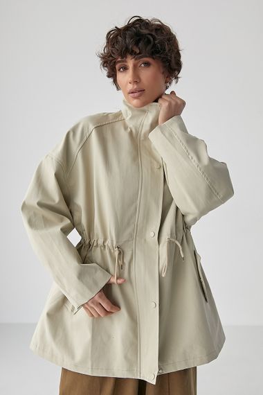 Жіноча вітровка-парка  на блискавці - бежевий цвет, M (є розміри) | Зображення 4