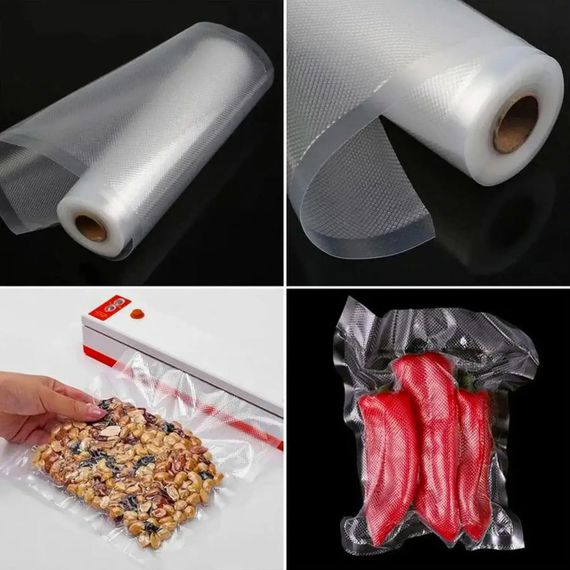 Вакуумні пакети 5 м х 15 см у рулоні / Пакети для вакууматора / Пакети для вакуумування продуктів | Зображення 3