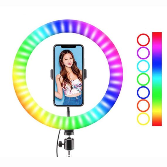 Кільцева RGB селфі - лампа, 26 см | Зображення 6