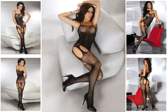 БодіСтокінг (Боді комбінезон Сітка) Babydoll 44 Чорний 1507 | Зображення 5