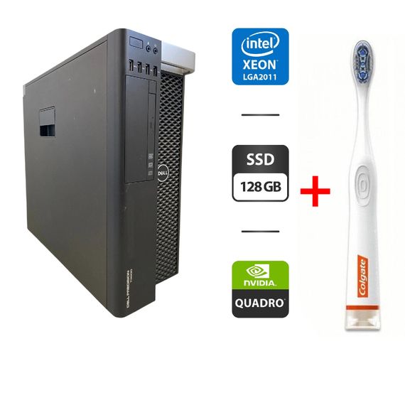 Робоча станція Dell Precision T3600 Tower / Intel Xeon E5-1650 (6 (12) ядер по 3.2 - 3.8 GHz) / 16 GB DDR3 / 128 GB SSD / nVidia Quadro K620, 2 GB GDDR3, 128-bit / DVD-ROM б/в + Подарунок Розумна інтерактивна зубна щітка Colgate Connect M1 / Bluetooth