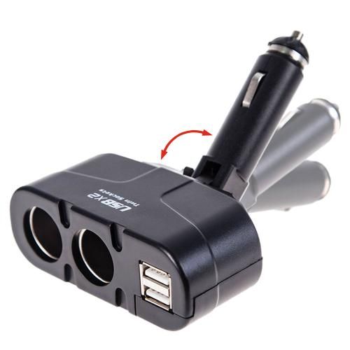 Подовжувач прикурювача VOIN 2 виходи+2USB 1500mA/запобіг (WF-0668/003) | Зображення 2