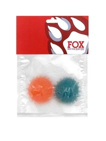 Набір іграшок для собак ТМ "FOX" "М'ячі з шипами" синій+оранжевий, 4 см (з запахом ванілі)