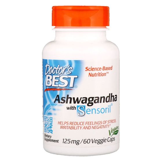Ашваганда, Ashwagandha, Doctor's Best, 125 мг, 60 капсул
