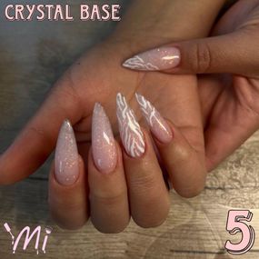 Crystal base Mi #5 (молочно-рожева база з золотими пластівцями юккі) 20мл (баночка)