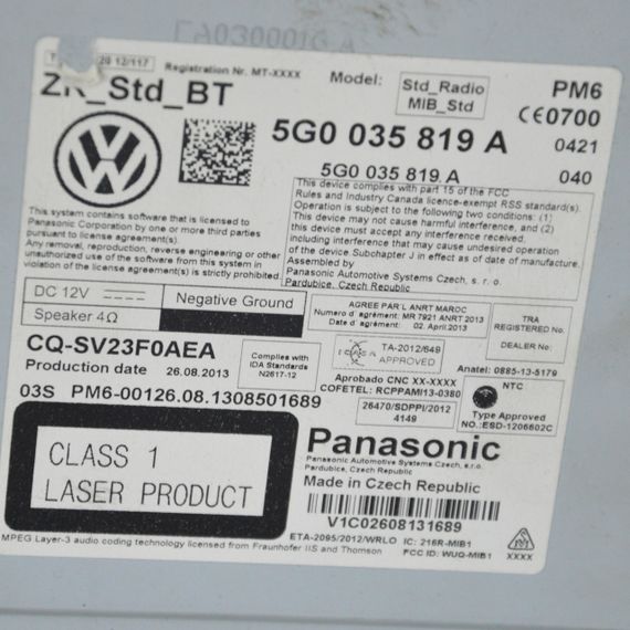 Мультимедійний рідер Volkswagen Golf VII 2012-2020 Магнітола Фольксваген Гольф 7 5G0035819A | Зображення 2