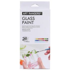 Набір фарб для скла GAS2415, 15 мл, 24 кольори, 3 пензлика