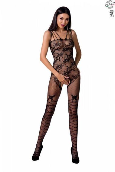 Ажурный бодистокинг с интимными вырезами Passion BS076 black sexstyle