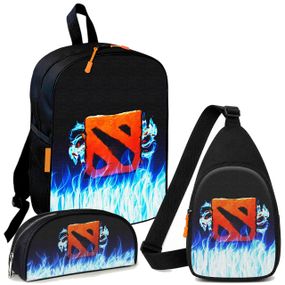 Набор Dota 2 3 в 1: детский рюкзак + сумка-слинг + пенал, для мальчика и девочки 7–9 лет (6089)