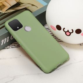 Силиконовый чехол для Google Pixel 5 мятный c микрофиброй Soft touch