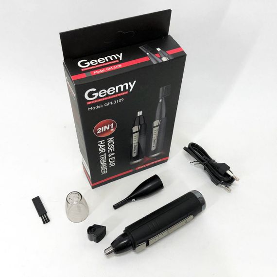 Бритва тример для носа і вух GEMEI GM-3109 2в1, Тример для бороди голови і носа скронь шиї HC-49 | Зображення 1