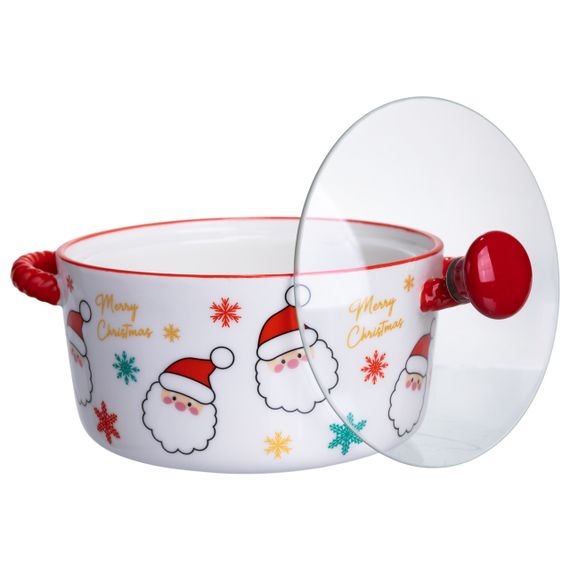 Супниця порцелянова Santa новорічна  800 (мл) з кришкою Yiwu FM-CS-9A | Зображення 3