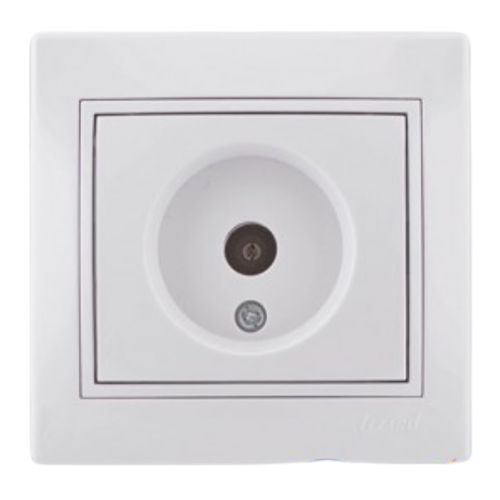 MIRA білий Розетка внутрішня TV прохідна з білою вставкою Лезард