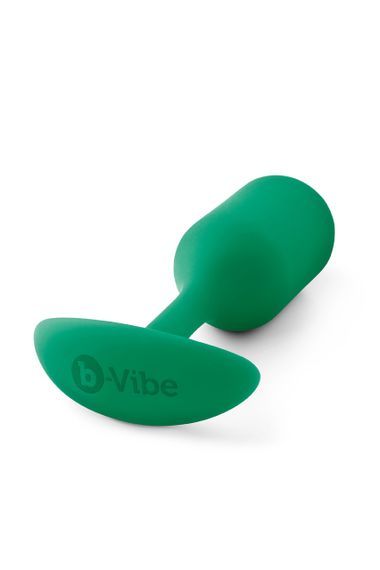 Анальная пробка со смещенным центром тяжести B-Vibe Snug Plug 2, силиконовая, зеленая Sex Aura | Зображення 2