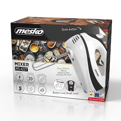 Миксер ручной Mesko MS 4227 black 550 Вт черный | Зображення 1
