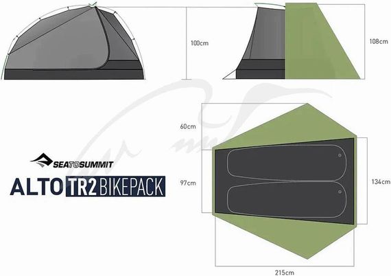 Намет Sea To Summit Alto TR2 Bikepack. Green | Зображення 7