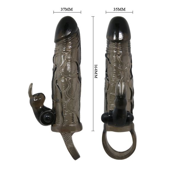 Насадка на член - Brave Man Vibrating Penis Sleeve 5,91" Black sexstyle | Зображення 5