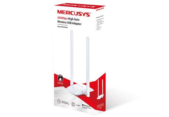 WiFi-адаптер MERCUSYS MW300UH N300 USB2.0 ext. ant x2 (MW300UH) | Зображення 1
